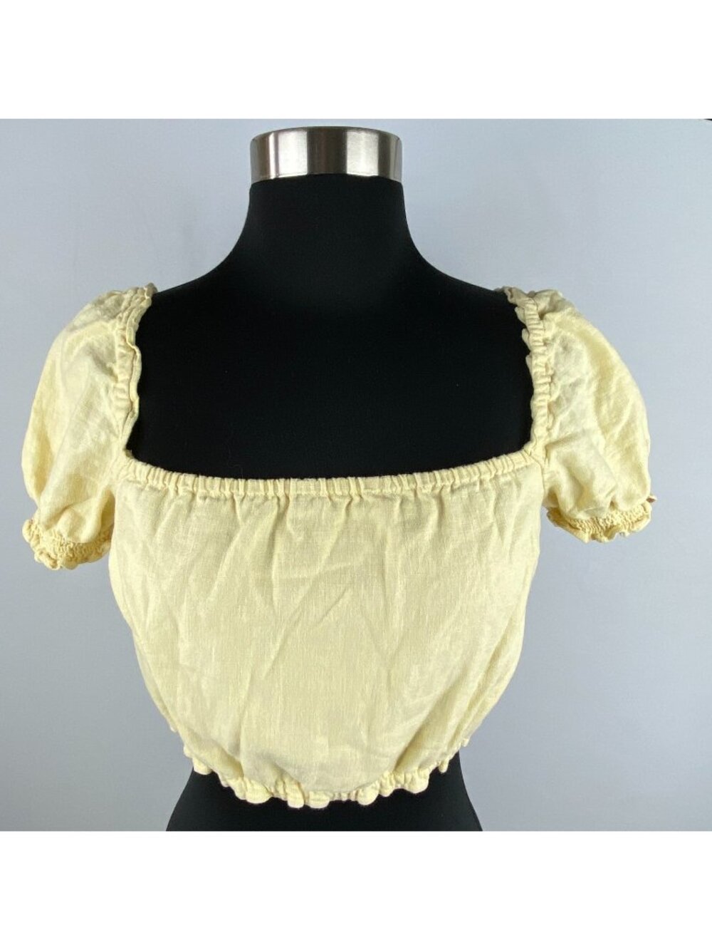 Abercrombie & Fitch Womens Pale Yellow Summer Crop Top Pretty Feminine Lovely XS